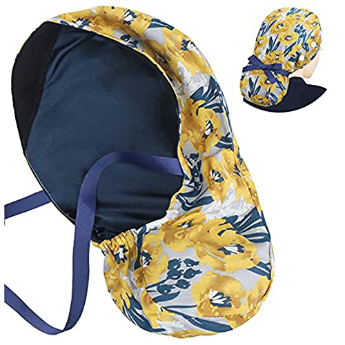 ABAMERICA Scrub Caps for Women Surgical Caps Nurse Hat Functional Ponytail Holder for Long Hair Single or Satin-Lined A- 87 Satin Lined Sf With Gray