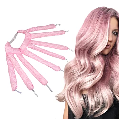 ASPEEPOL Heatless Hair Curler Curl Heatless Curling Rod Headband,Design No Heat Curlers Hair Rollers Tools For Women Long Hair Styling Sleeping(PINK)