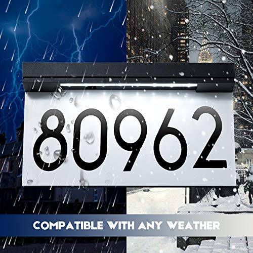 Percompile Aluminum Address Plaques For House Solar Powered, House Number For Outside, Led Address Sign Outdoor Waterproof 6000K Daylight White #TOP2