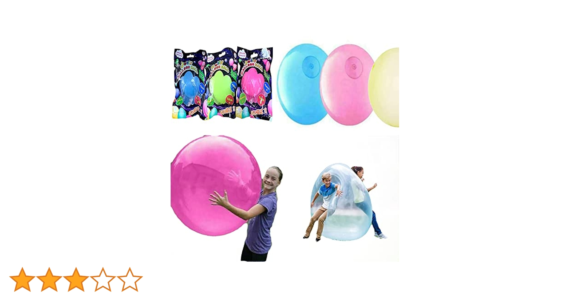 か*な様 【ブルー 3個セット】BUBBLE BALL バブルボール　中に入って Amazon.co.jp: 水風船 バブルボール 3色セット KOFEEGO 巨大水