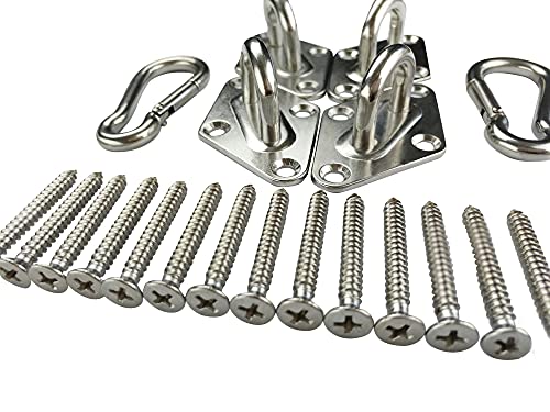 Coscool Sun Shade Sail Hardware Kit 6 Inch Stainless Steel Anti-Rust Outdoor Patio Rectangular/Square/Triangular Shade Sail Installation Kit #TOP3