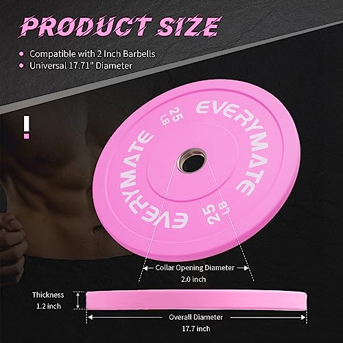 Image of EVERYMATE Change Weight Plates 1.25LB 2.5LB 5LB Set Fractional Olympic Bumper Plates for Cross Training Steel Insert Strength Training