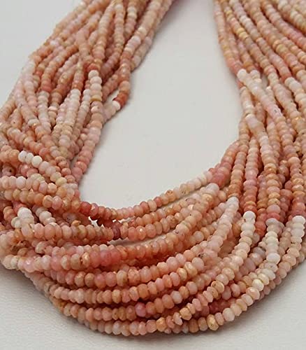 Perles en opale rose facettées haut de gamme pour création de bijoux fins