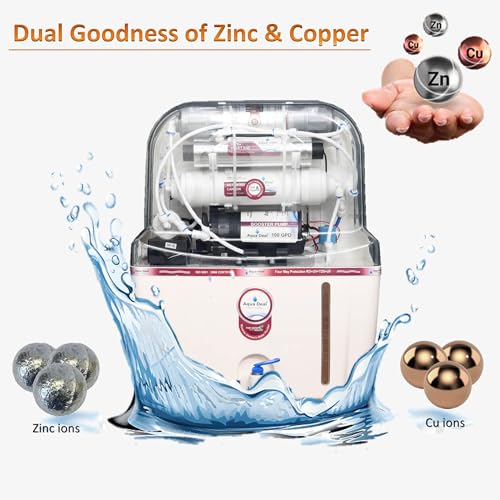 Image of AQUADEAL PRO Copper Zinc Water Purifier | RO+UV+UF+TDS Adjustable Technology | Free Prefilter | 10-stage filtration | 15L capacity | Suitable for Borewell, Tanker & Municipal Water | 1year warranty