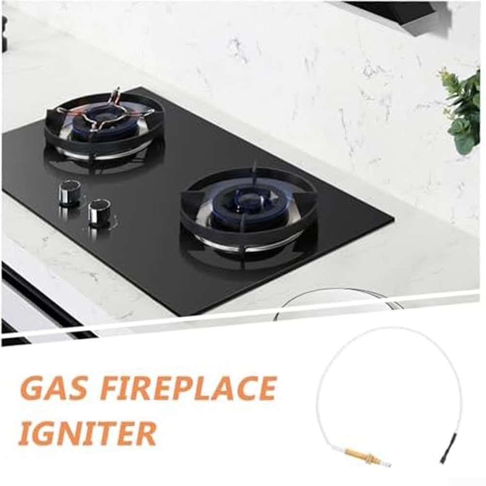 Paquete de 4 electrodos de aguja de encendido para estufa de gas, pieza de reparación de encendedor con cable para reemplazo de quemador de cocina incorporado (4)
