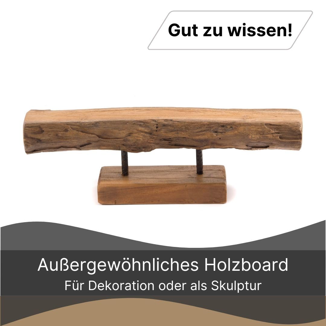 DESIGN DELIGHTS KERZENSTÄNDER Lumio | Mahagoni, 62x17x10 cm (LxHxT) | Rustikaler Kerzenhalter, Kerzenboard, Holzskulptur, Holzstamm, Dekoboard