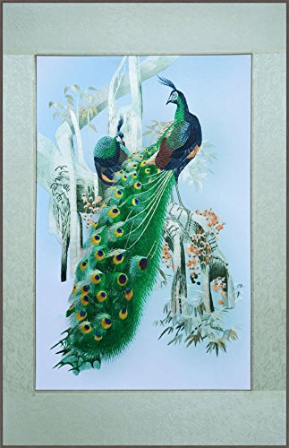 Grace Art, Large Asian Silk Embroidery Art Wall Hanging, Peacocks In Tree