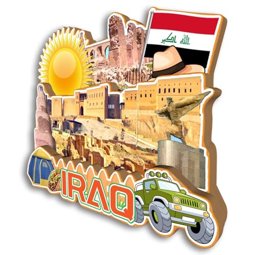 Imán decorativo de refrigerador con diseño de Irak miniatura 2