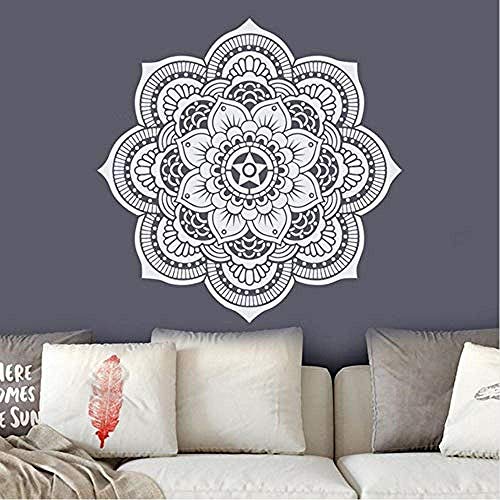 Mandala Tatuajes De Pared Yoga Estudio Decoración Dormitorio Decoración Bohemia Patrón Flor Mandala Tatuajes Yoga Pegatinas 57X57Cm Cover