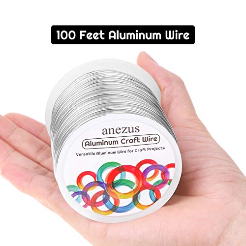 anezus 12 gauge aluminum wire 100 feet - 2mm metal armature bendable sculpting wire for crafts wreath making jewelry making beading floral silver