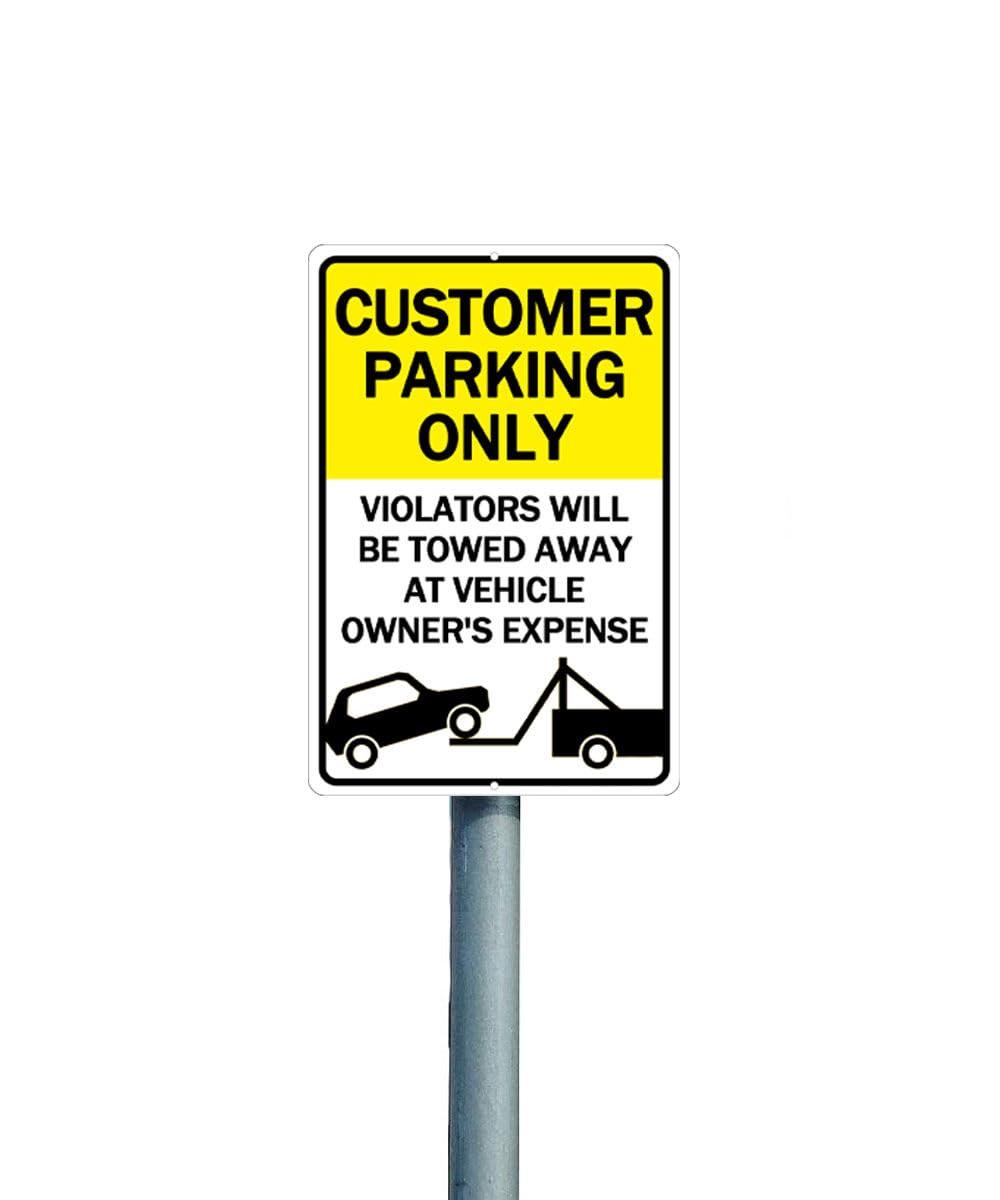 Customer Parking Only Sign 10x14 Inch Aluminum for Business
