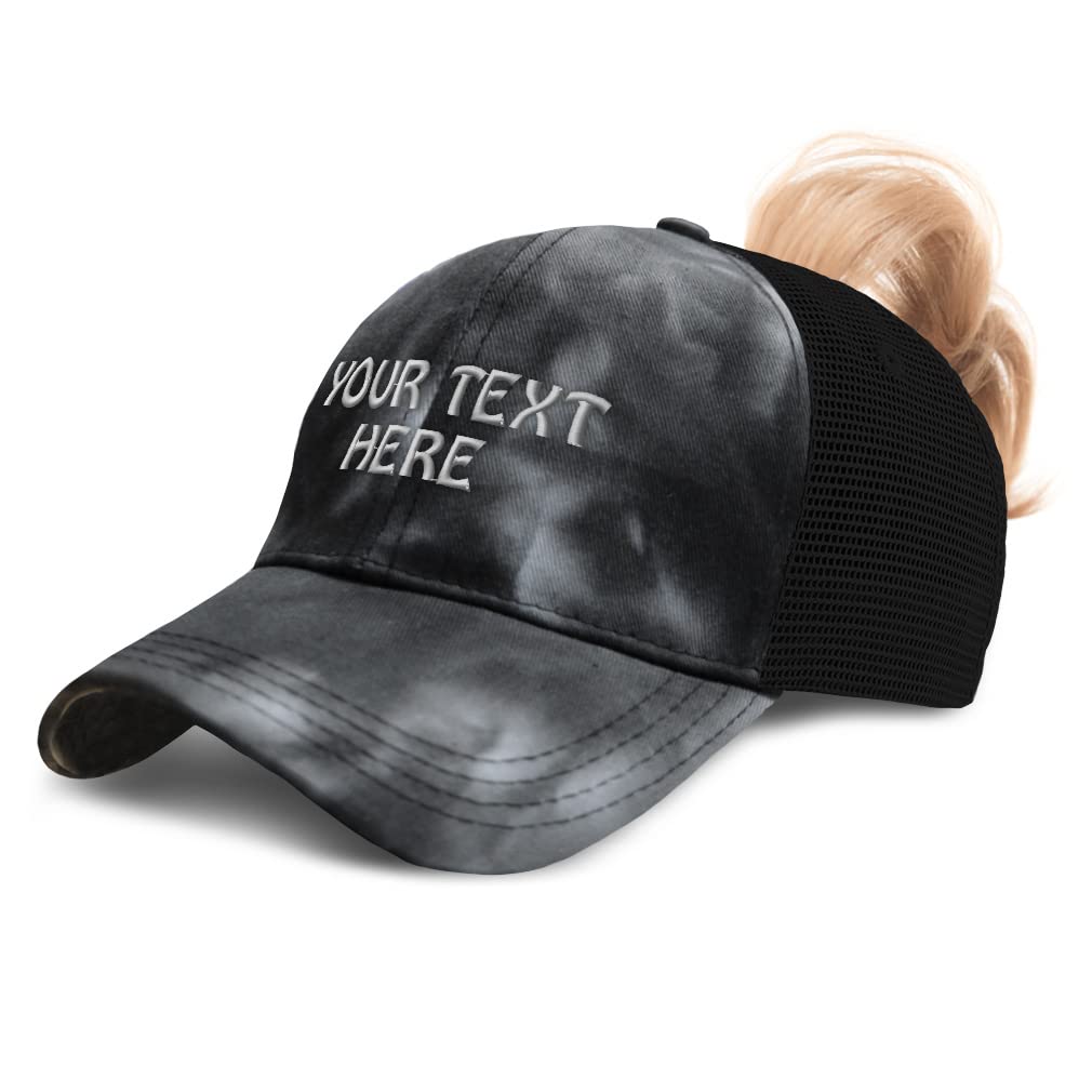 Speedy ProsWomens Ponytail Cap Custom Personalized Text & Name Distressed Moms Trucker Hats