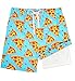 LUCOWEE Boys Swiming Trunks Zipper Pockets Hiden Pocket Anti Chafe Swim Amphibious Hybrid Shorts Swimsuits Comfort 4-Way Stretchy Quick Dry UPF 50+ Vivid Pizza Size 18-20