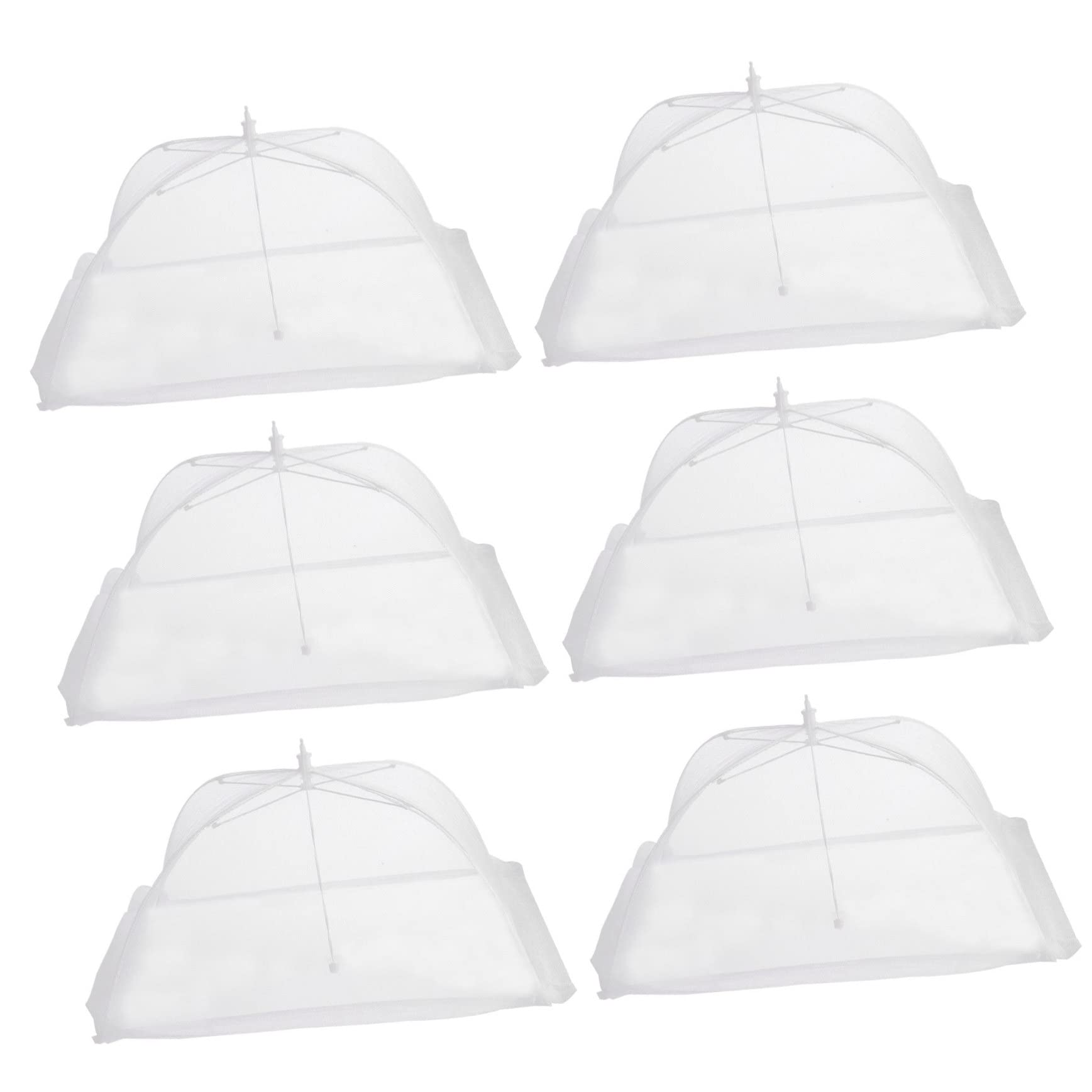 NAMOARLY 6pcs Mesh Food Cover Outdoor Tent Fresh Food Covers Food Tents Umbrella Protection Net Food Cover - Cover Picnic Net Cover Folding Food Cover Screen Outdoors Food Plate White