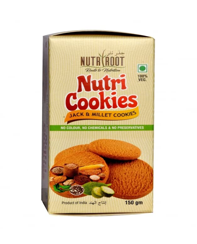 NUTRIROOT Multi Millet Cookies ,Biscuits 120 Grams x 2 (Pack of 2