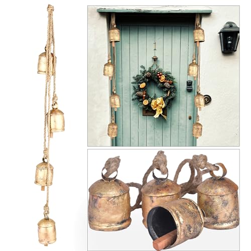 Giant-Cow-Bells-Set-Rustic-Vintage-Lucky-Harmony-Cow-Bells-On-Rope-4-Inch-4-Bells-Cluster-Wall-Hanging-Decor-Harmony-Bells-36-Inch-Long-Hanging-Bell-Set Giant Cow Bells Set Rustic Vintage Lucky Harmony Cow Bells On Rope 4 Inch 4 Bells Cluster Wall Hanging Decor Harmony Bells 36 Inch Long Hanging Bell Set