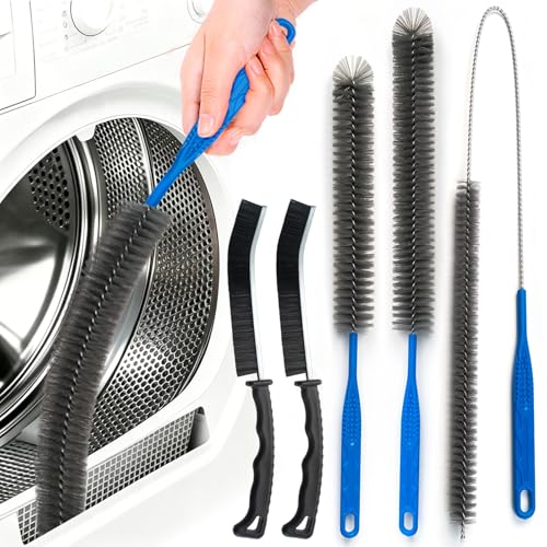 Yicyio Dryer Vent Cleaner Kit, Long Flexible Coil Dryer Lint Remover Brush with Vent & Lint Brush, Multi-Purpose Appliance AC Refrigerator Coil Cleaning Brush Set for Household Maintenance
