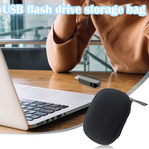 COYUN 1 Stück Aufbewahrungstasche,Taschen Aufbewahrung für USB Sticks, Organizer für elektronisches Zubehör, Klein Speicherstick Organizer Schwarz Aufbewahrungbox Case für 6 Stück USB Speicher