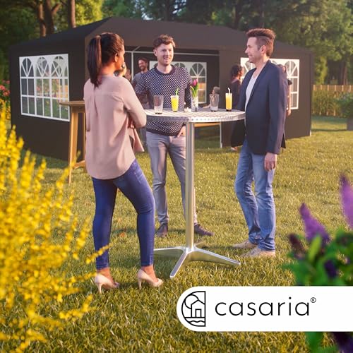 CASARIA® Mesa Alta de Bar Bistro 2en1 Altura Regulable 70/115cm de Aluminio Ø60cm Fiestas Jardín Patio - imagen 2