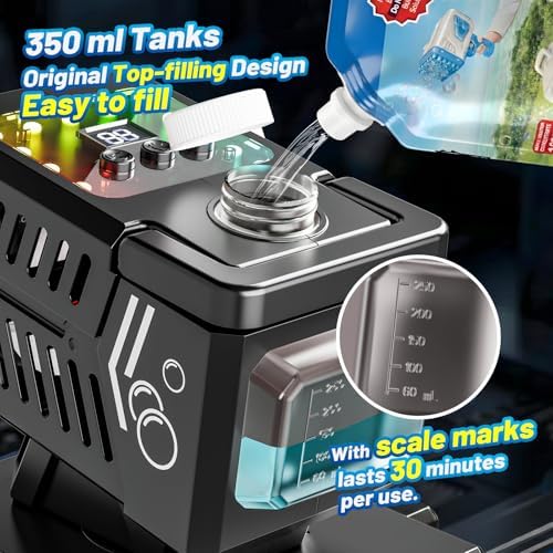 SHCKE Bubble Machine with Remote Control, Auto Rotation & 11 RGB Lights - 2