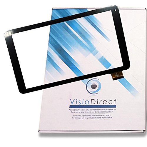 Visiodirect Vitre ecran Tactile pour MPMAN MPDC1006 MKII HK10DR2496 Tablette Noire