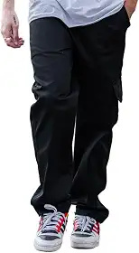 Calça Cargo Masculino Skate Boca Larga Elastico e Cordão Cintura