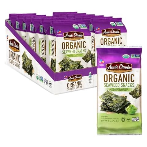 Annie Chun's Organic Seaweed Snacks, Wasabi, USDA Certified Organic, Vegan, Gluten Free & Non-GMO, 0.16 Oz (Pack of 12) Cover