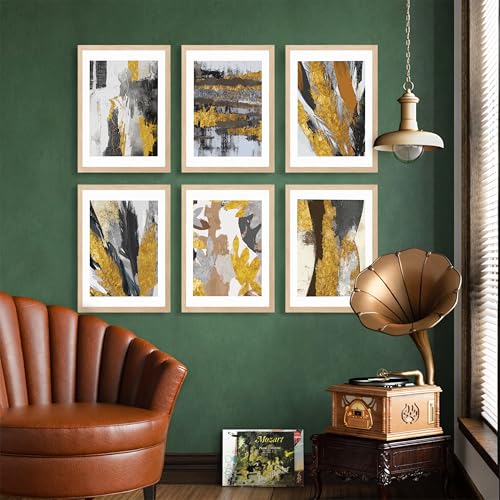 Image of NoWorries Abstract Paintings for living room Frames for wall decor - Modern art wall framed art print poster for room decoration (Pattern-Modern art) Set of 6 (10x13inches Multicolor) (ART-4)