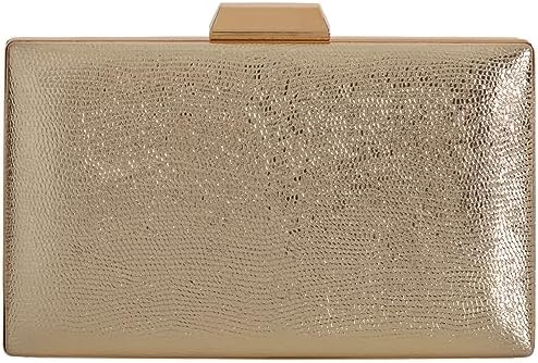 JNB Women's Metallic Material Hard Case Evening Party Clutch