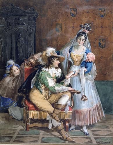 Tableaux imprimer Achille Devéria vintage de 60x90cm pour une decoration elegante