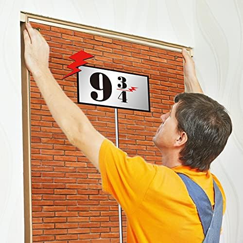 WEDNOK Platform 9 And 3/4 Brick Wall Party Backdrop Wizard Magic School Decorative Background Banner for Kids Adult Halloween Party Decoration Take Photo Prop Children Birthday Gift