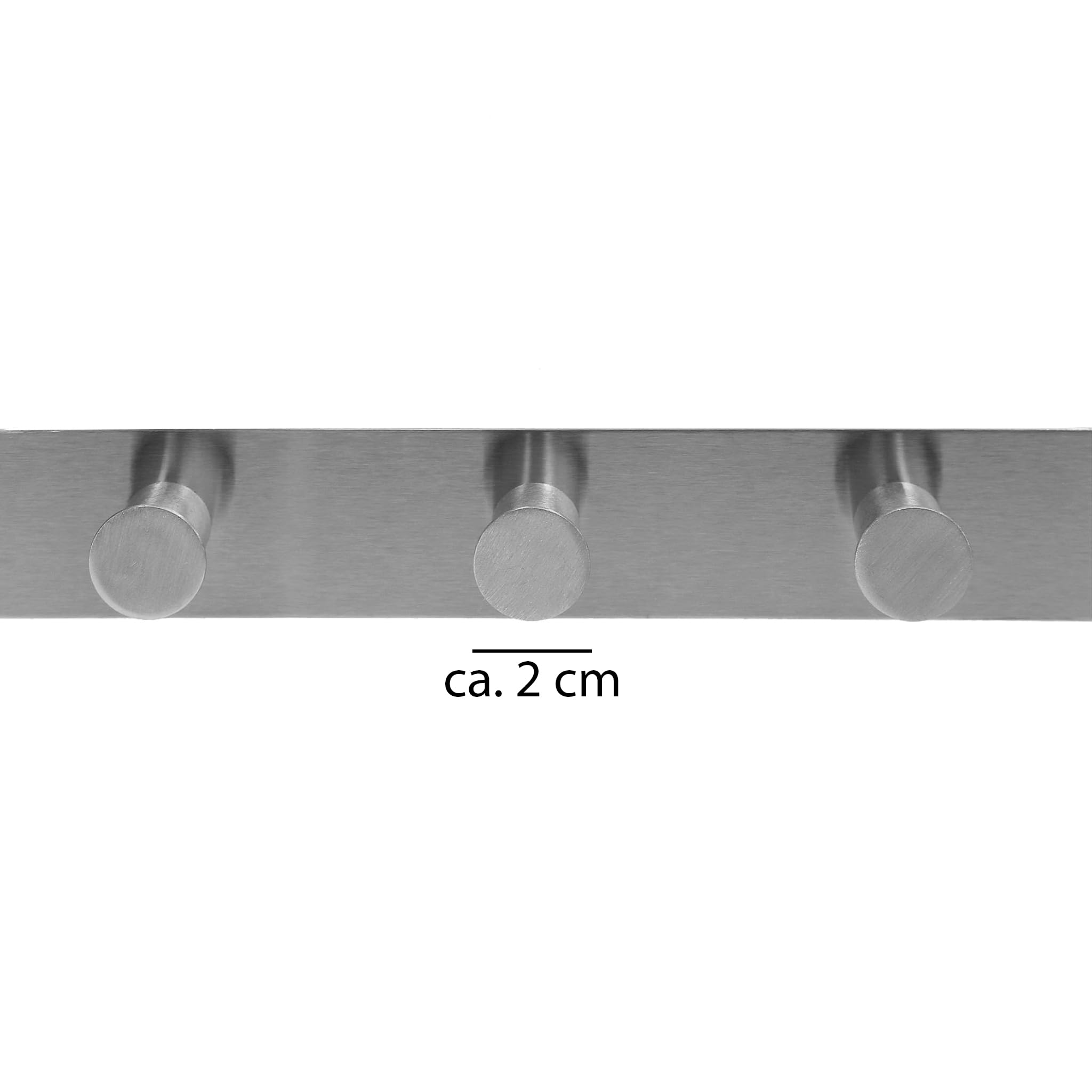 VonBueren Appendiabiti da porta da appendere, in acciaio inox, 30 cm, 5 ganci per porta, adatto come appendiabiti per porta, per porta