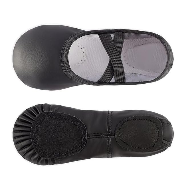 Ballet Shoes Dance Practice Slippers No-Tie Sole Yoga Gymnastics Shoes PU Flat Shoes4