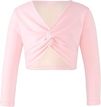 Freebily Classical Dance Top Girls Ballet Sweater Heart Warmer Long Sleeve Ballerina Dress Classic Dance Bolero Crop Top Gymnastics Modern Dance