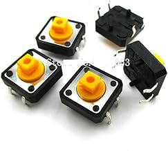 Interruptor basculante 20 unids/lote 12x12x7,3mm interruptores táctiles botón cuadrado amarillo interruptor táctil 12 * 12 * 7,3mm Micro interruptores