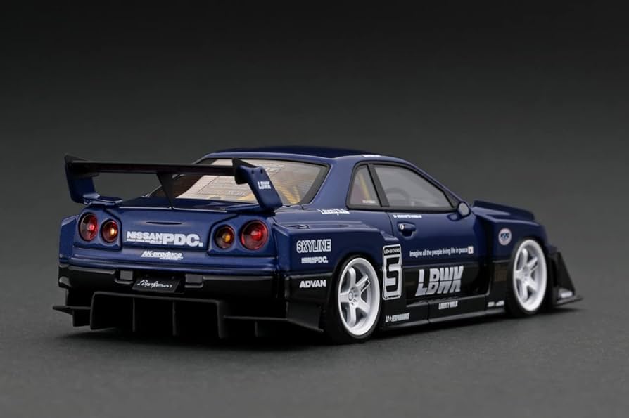 Amazon | ignition model 1/43 LB-ER34 Super Silhouette SKYLINE Blue