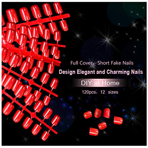 120 pezzi punte rosse per unghie finte copertura