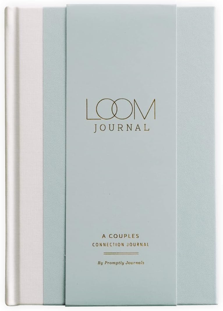Promptly Journals, Loom Couples Journal (Powdered Blue) - A Prompted Relationship Workbook for Couples, Guided Questions Journal