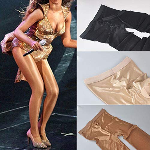 Medias sexys para Mujer, Tallas Grandes, Medias elásticas, Aceite Sexy, Brillo Brillante, Pantimedias, Hilos, Medias Marrones Brillantes, Danza, Fitness, Manguera Opaca (DA)