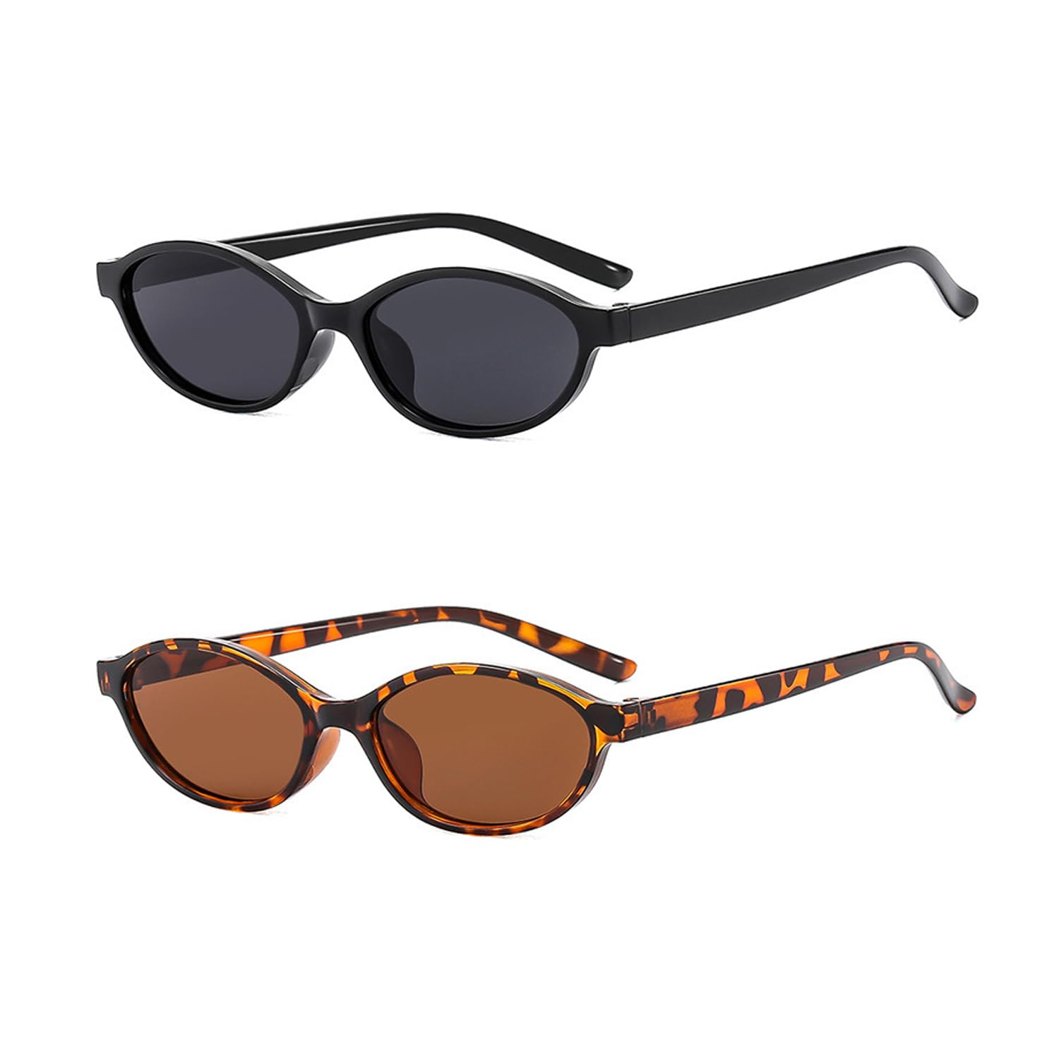 UDNFHL 2 Morceaux De Lunettes Ovales, Lunettes De Soleil Rétro, Fournitures De Crème Solaire Extérieure, Lunettes De Soleil À La