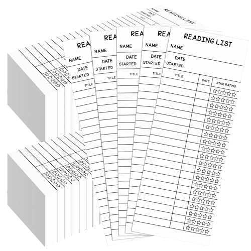 LOTMER 100 PCS Reading List Bookmark 3 x 8 Inch Personal Libraries Cards Reading Log Bookmark for Gifts and Literary Supplies for Reading Enthusiasts (White)