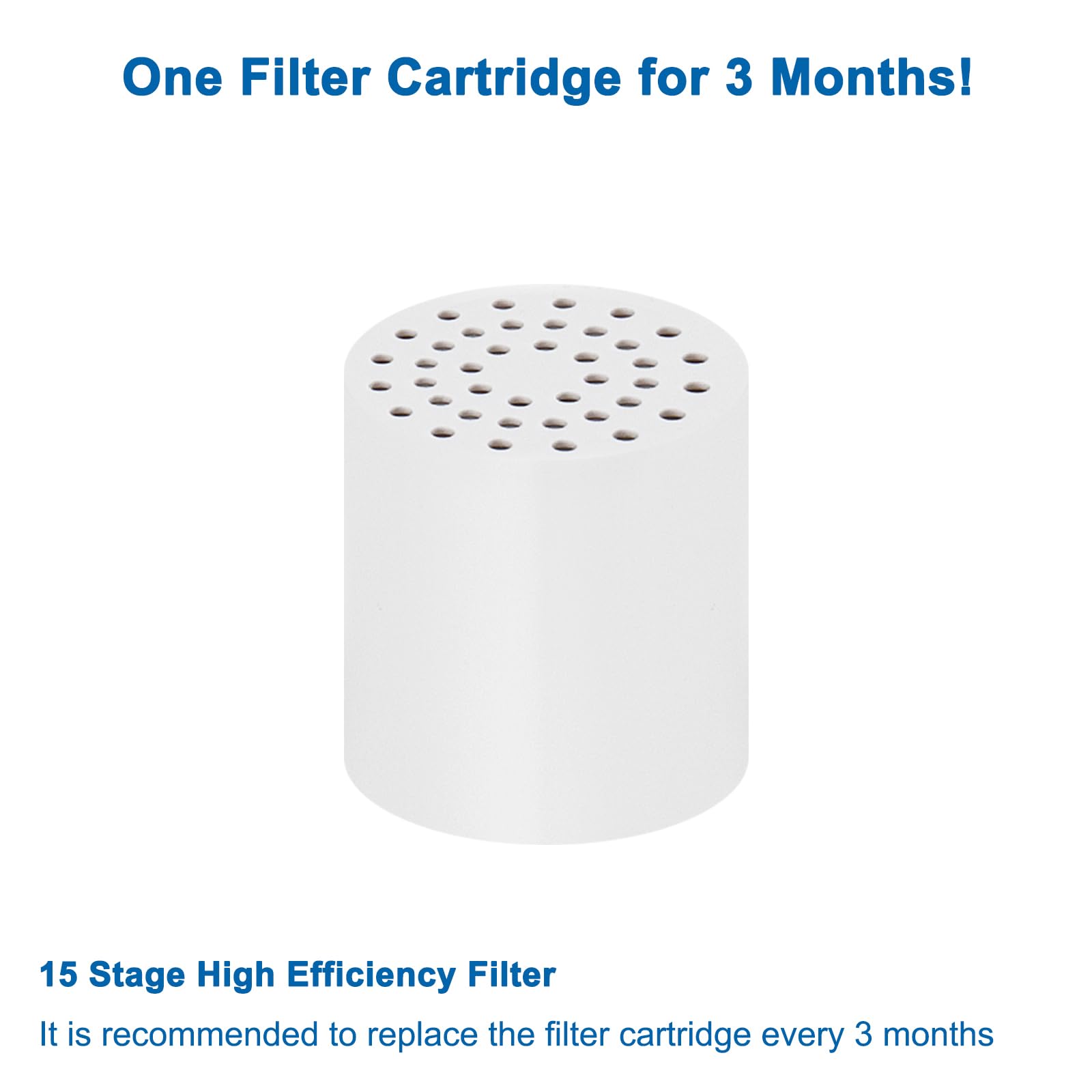 NearMoon Cartucho de repuesto de 15 etapas, filtro de ducha universal de alto rendimiento con VC, reduce el agua dura, las impurezas de metales pesados, mejora la piel y el cabello, se adapta a