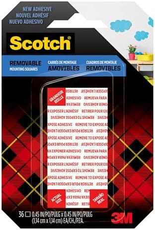 Scotch Removable Double-Sided Mounting Squares, 36 Squares per Pack