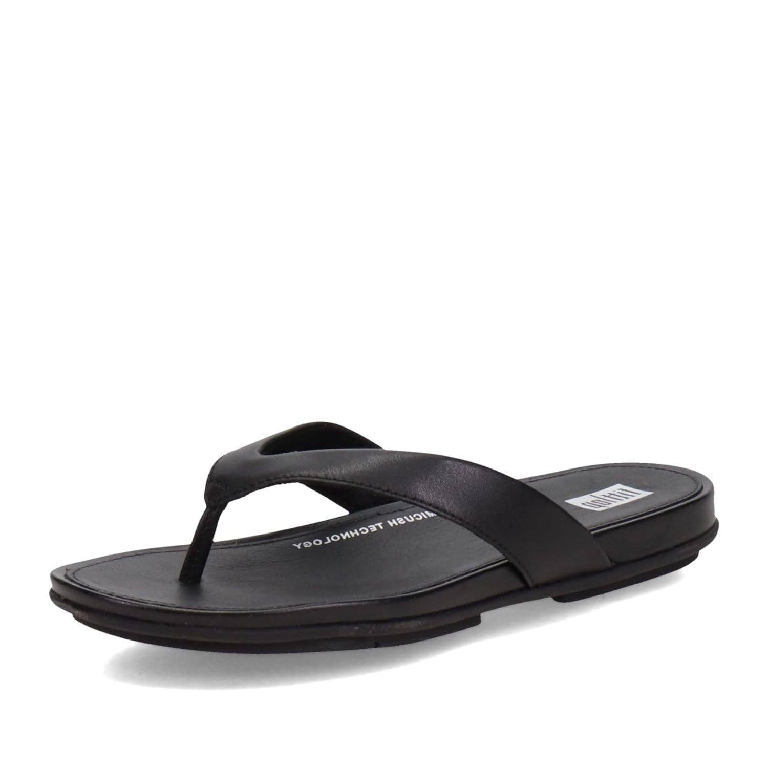 Fitflop Women's Gracie Leather Flip-Flops, All Black, 6.5