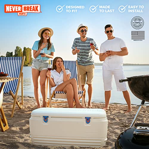 Neverbreak Parts - 2 Pack Blue Flip-Flop Igloo Cooler Replacement Latches | Igloo Cooler Replacement Parts Kit Includes Posts And Screws | High Strength Ice Chest Repair Kit #TOP5