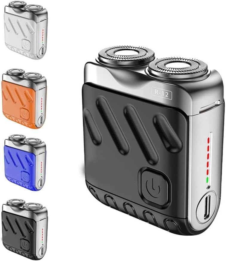 Beard Shaver - 2024 Men's Favorite Traveler Mini and Portable Suitcase Design, Double-Ring Magnetic Cutter, Mini Shavers for Men, Electric Beard Shaver (Black)