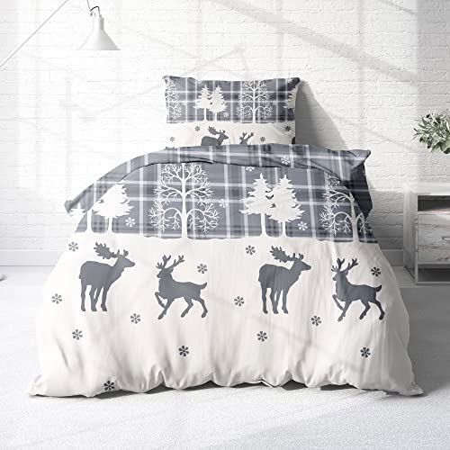 Träumschön Biber Bettwäsche Set 2tlg 155x220 cm + 80x80 cm –...