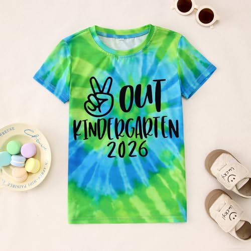 Image of MODNTOGA Kids Girl Boy Peace Out Kindergarten Shirt 2026 Kindergarten Graduation T-Shirt Last Day of School Summer Tee Tops