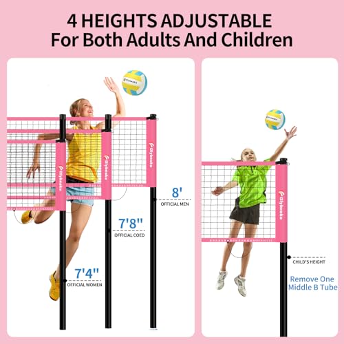 image for Olybeaka 20FT Outdoor Volleyball Net Set System for Backyard Beach wit