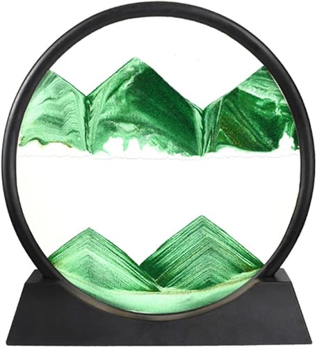 Decoración de imagen artística de arena móvil 3D, movimiento líquido de paisaje de arena de mar profundo, vidrio redondo, pintura de arena móvil,